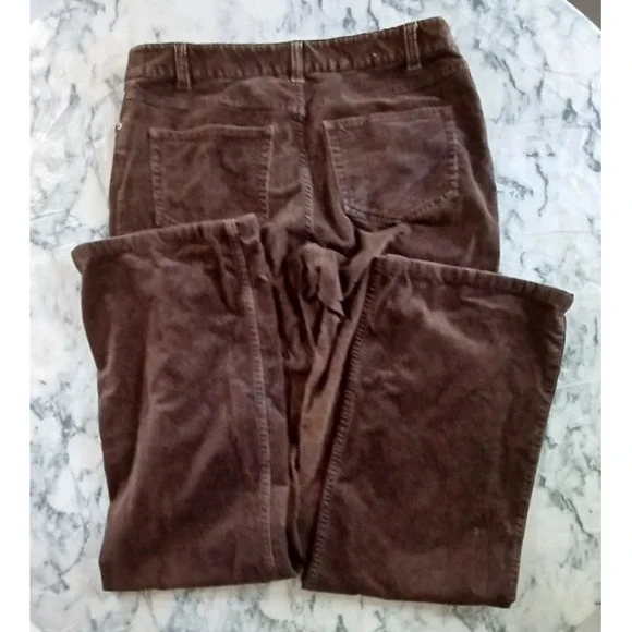 J Jill Corduroy Pants Women 8Tall Bootcut Stretch Chino‎ Brown Stretch Preppy - Picture 4 of 11